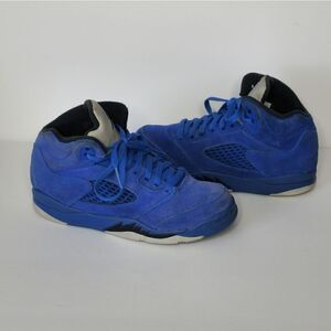 Jordan retro blue suede 5's